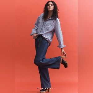 The Bennet Buttondown Shirt by Maeve - Size S - Blueberry